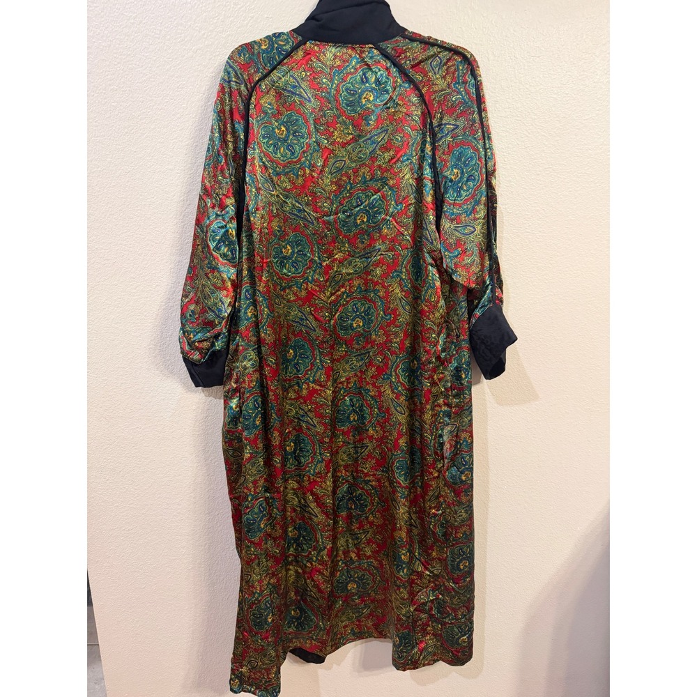 Vintage Victorias Secret Gold Label Paisley Satin Terry Cloth Robe One Size - Picture 5 of 6